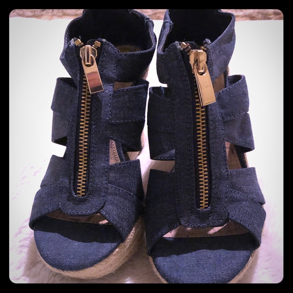 Size 6 Merona denim wedges